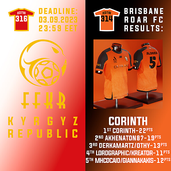 KOTW 316 - ENTRY PHASE - KYRGYZ REPUBLIC  /  KOTW 314 - RESULTS PHASE - BRISBANE ROAR FC