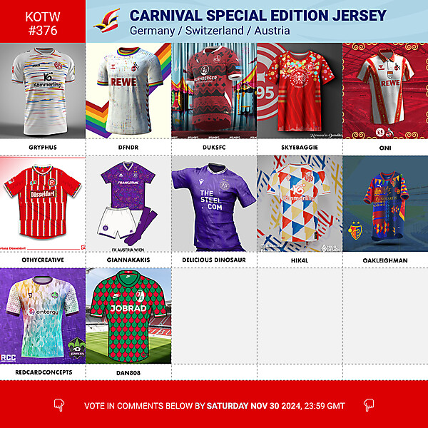 KOTW 376 - VOTING - CARNIVAL SHIRTS