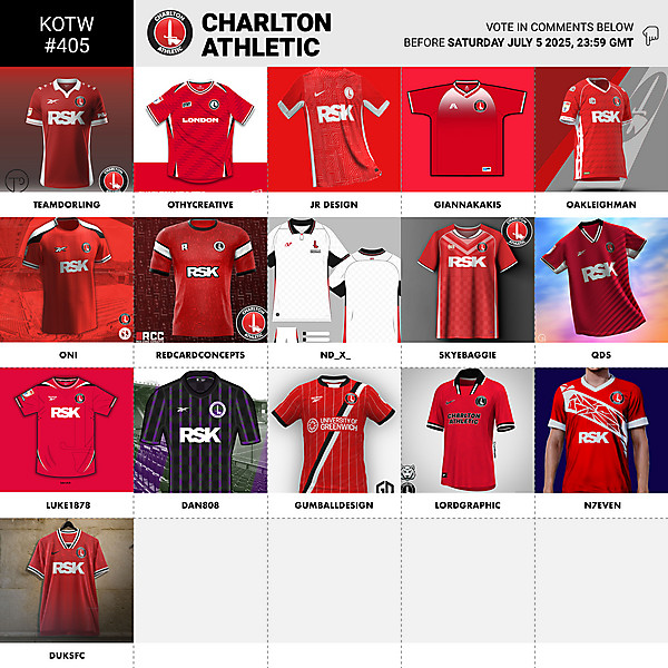 KOTW 405 - VOTING - CHARLTON ATHLETIC