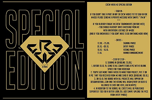 CRCW Week 40 Special Edition Announcement: dates & basic rules