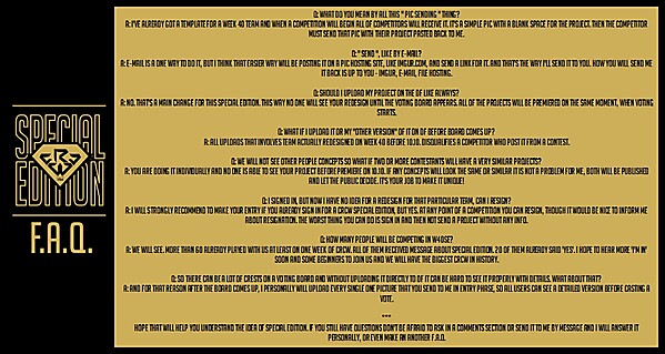 CRCW Week 40 Special Edition Announcement: F.A.Q.