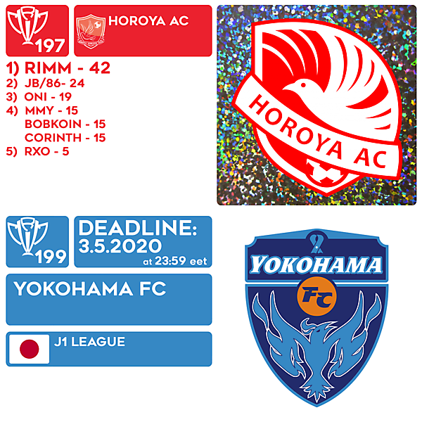 CRCW 197 RESULTS - HOROYA AC  |  CRCW 199 - YOKOHAMA FC