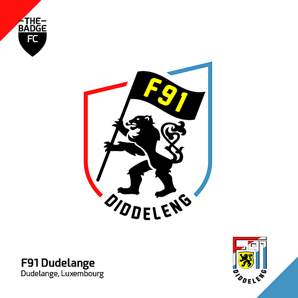 F91 Dudelange Badge Redesign Concept by @thebadgefc - CRCW 211