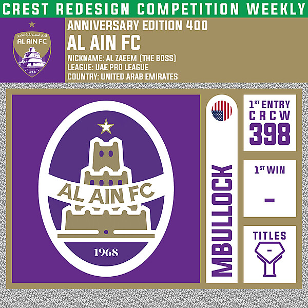 CRCW 400 - ANNIVERSARY EDITION - AL AIN FC - MBULLOCKDESIGNS