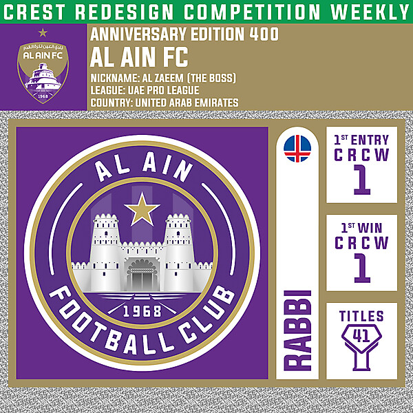 CRCW 400 - ANNIVERSARY EDITION - AL AIN FC - RABBI