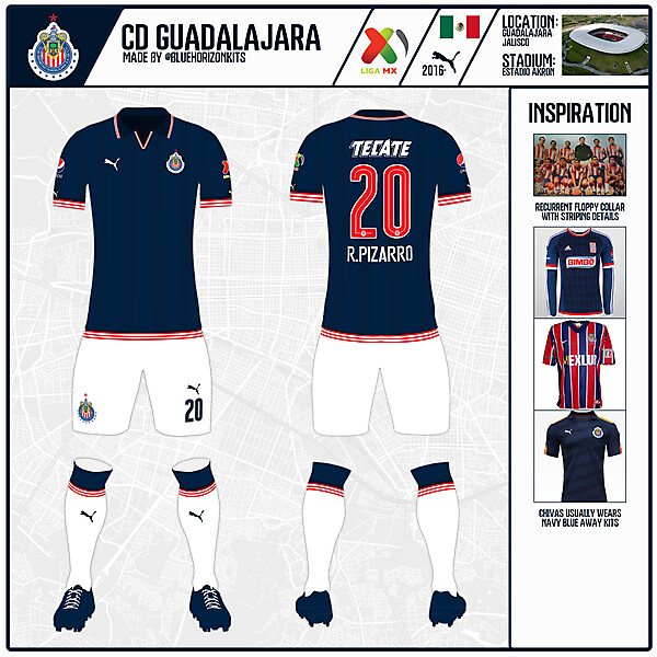 C.D Guadalajara Away Kit- DFSL Round 1- by @bluehorizonkits