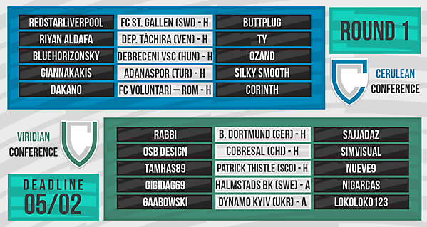 DFSL Round 1 Fixtures