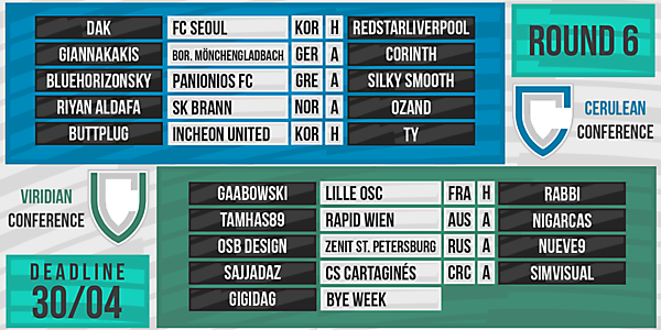 DFSL Round 6 Fixtures