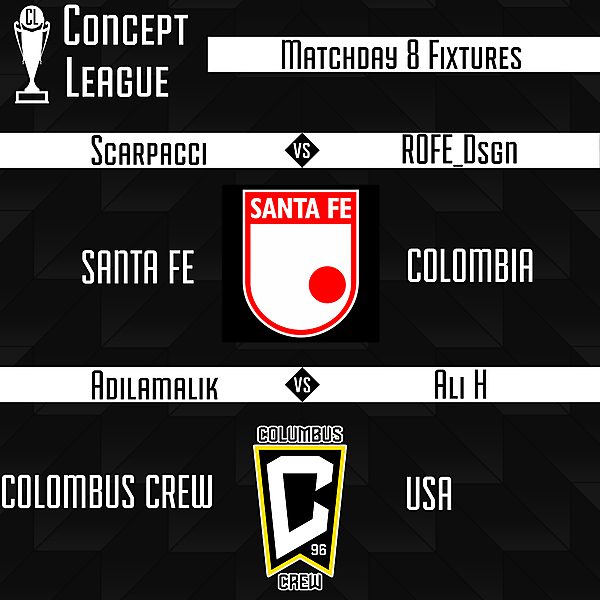 Second League Matchday 8 Fixtures