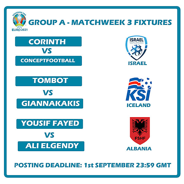 Group A Matchweek 3 Fixtures
