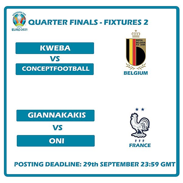 Quarter Finals Fixtures 2