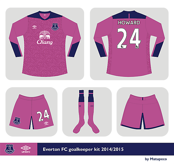 Everton FC Umbro goalkeeper kit 2014/2015