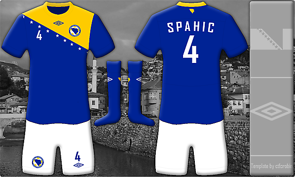 Bosnia and Herzigovina Home - Umbro Kit