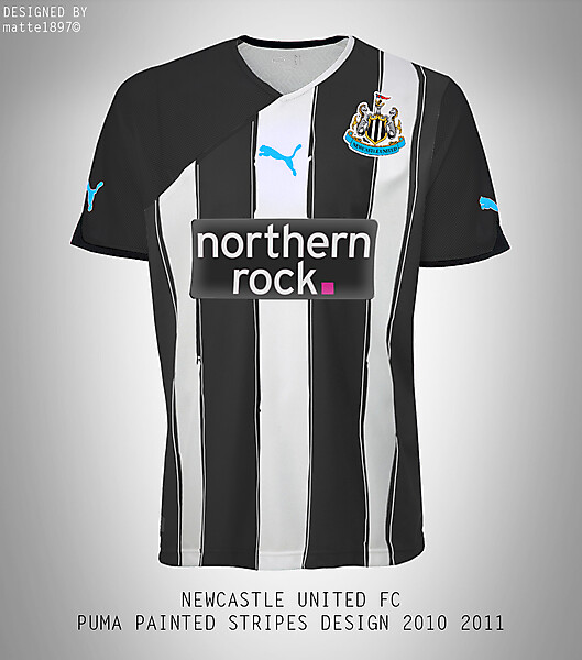 NUFC \"painted stripes\" kit design - Black version