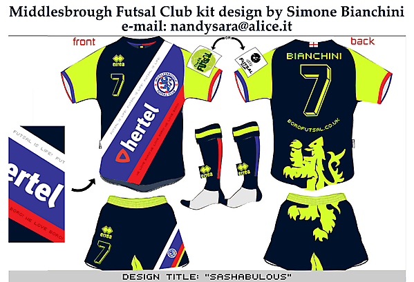 Middlesbrough Futsal Club kit design by Simone Bianchini 