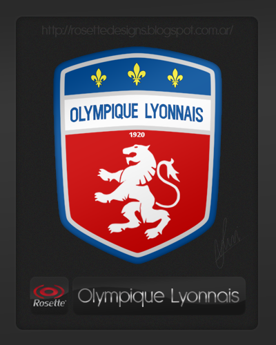 Re-designed logo of Olympique Lyonnais