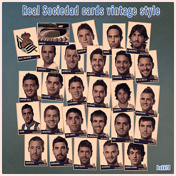 Real Sociedad cards vintage style