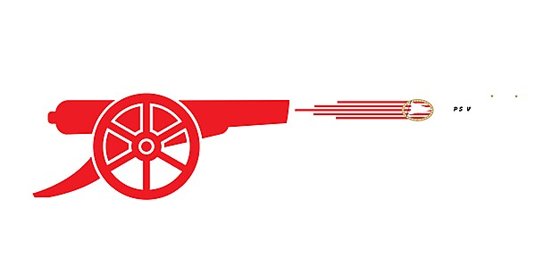 FC Arsenal destroyed PSV Eindhoven 7 : 1 logo.