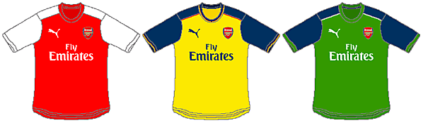 Arsenal Puma Home, Away and Third