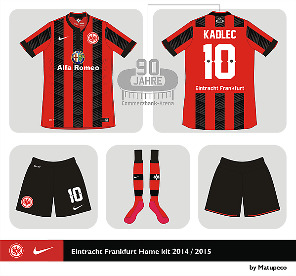 Eintracht Frankfurt home kit 2014 2015