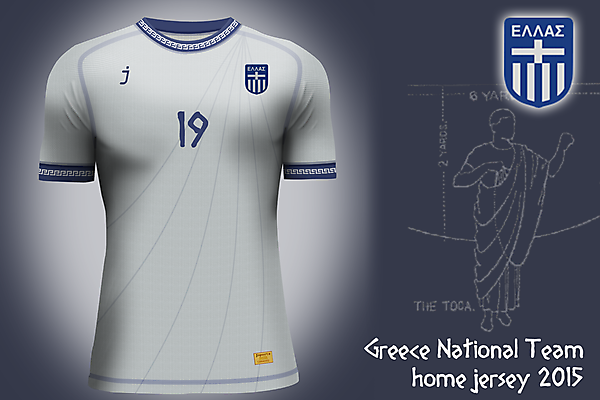 Greece home jersey by J-sports