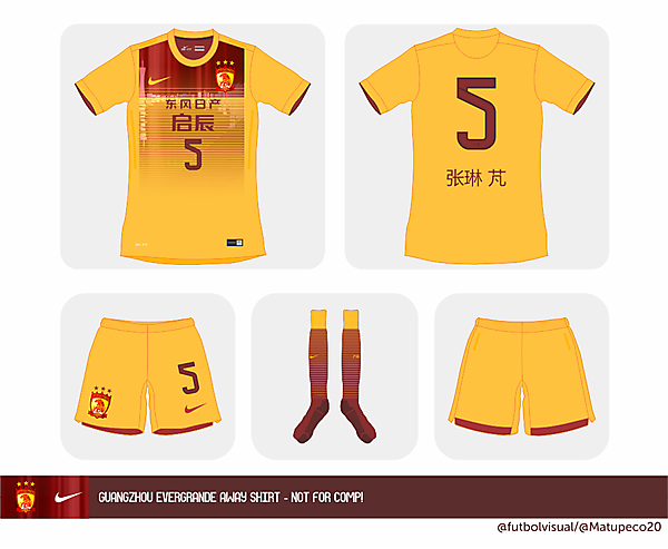 Guangzhou Evergrande away kit version 2 (NOT FOR COMP!)