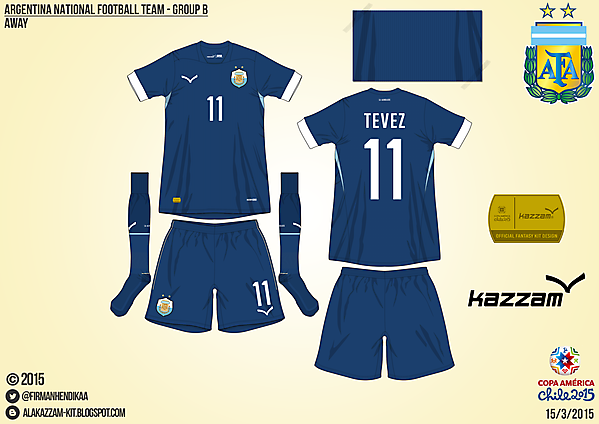 Argentina Away - Group B, 2015 Copa América