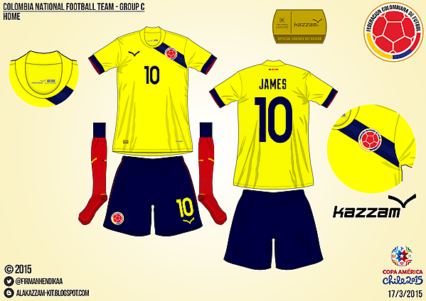 Colombia Home - Group C, 2015 Copa América