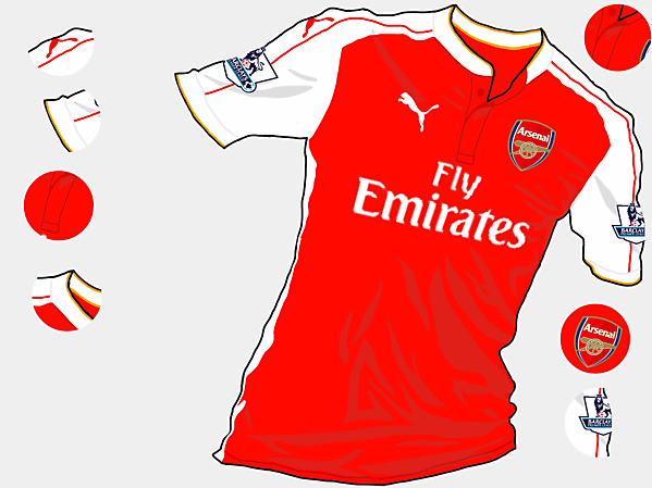 Arsenal 2015-2016 Home Shirt (Based on leaks)