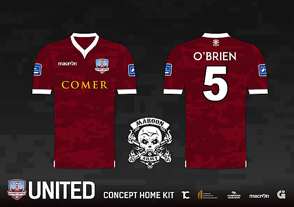 Galway United FC 'Maroon Army' Home Kit - Macron