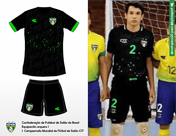Seleçao Brasileira Futsal. C17 AMF World Cup GK kit