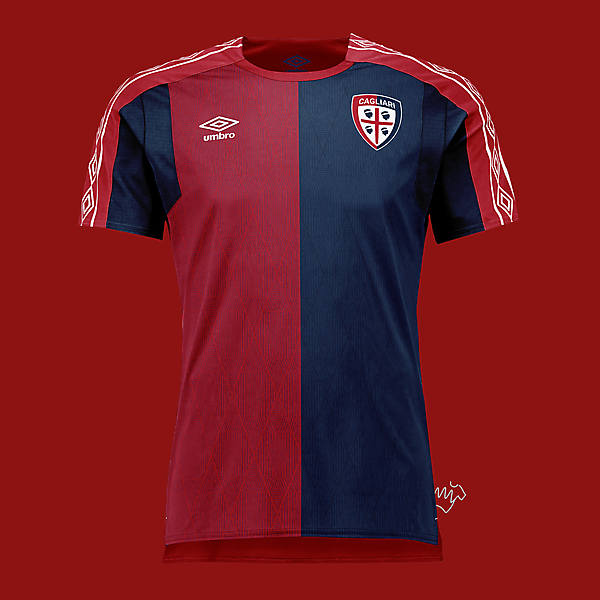 Cagliari home kit by Umbro
