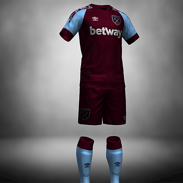 West Ham Home Kit Concept Set 1 Shorts/Socks Change