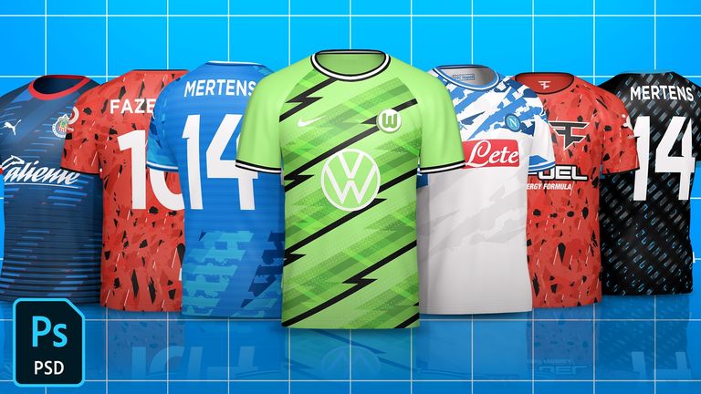 Crew Neck ESports/Soccer Jersey Template Mock-Up