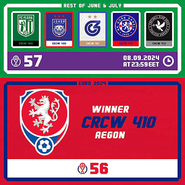 CRCM 56 - RESULTS PHASE - EURO 2024 / CRCM 57 - VOTING PHASE - REST OF JUNE & JULY