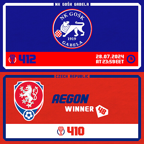 CRCW 412 - ENTRY PHASE - NK GOSK GABELA / CRCW 410 - RESULTS PHASE - CZECH REPUBLIC
