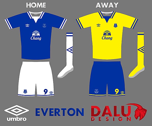 Everton Home and Away kits