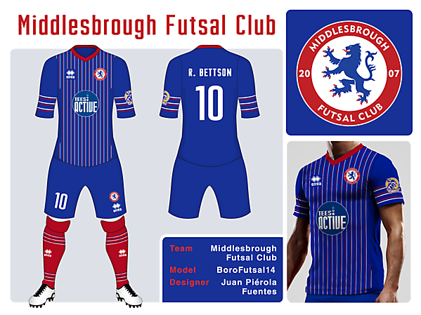 Middlesbrough Futsal Club 2013 Errea shirt