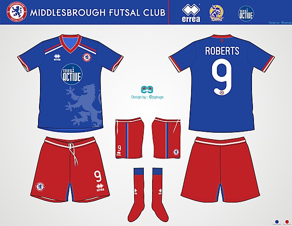 Errea Middlesbrough Futsal Club Home Kit 