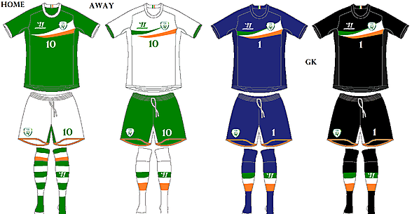 Rep. of Ireland (Home, Away and 2 GK)