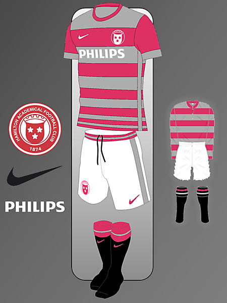 Hamilton Academical Nike kit Inspired by 1908-1913 Home Kit