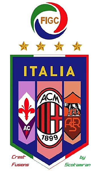 Crest Fusions - Italy, Fiorentina, Roma, & Milan