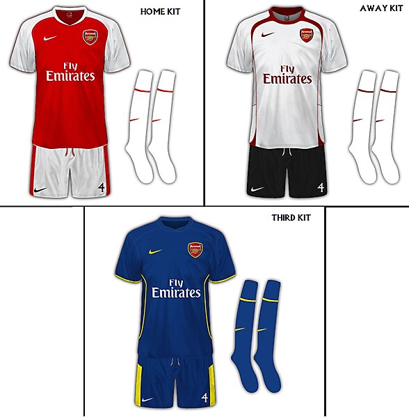 Arsenal FC Full Set Of Fantasy Kits 