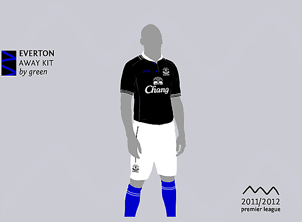 Everton away by green