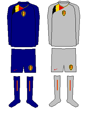 Belgium Home/Away and Goalkeeper kits.