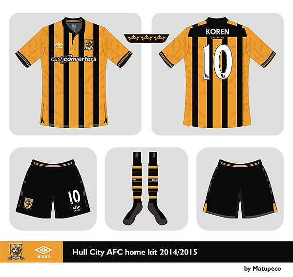 Hull City AFC Umbro home shirt 2014 2015