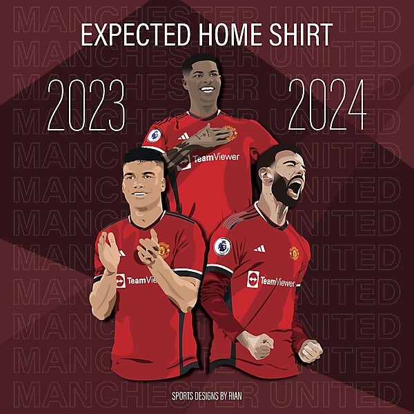 Manchester United Expected 202324 Home Shirt