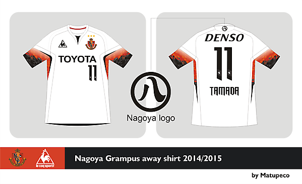 Nagoya Grampus Away shirt 2014 2015