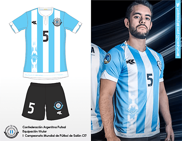 Selección Argentina Futsal. C17 AMF World Cup Home kit