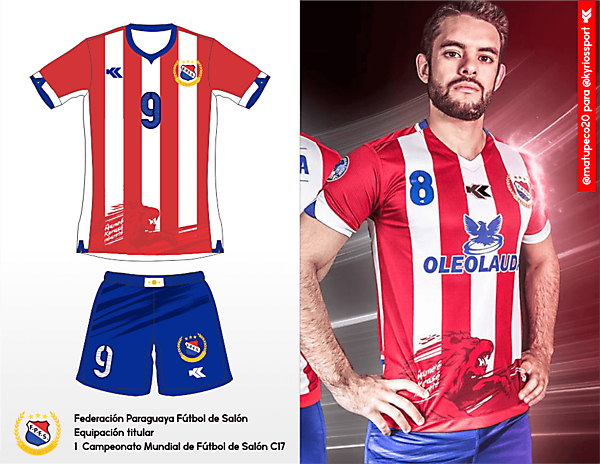 Selección Paraguaya Futsal. C17 AMF World Cup Home kit